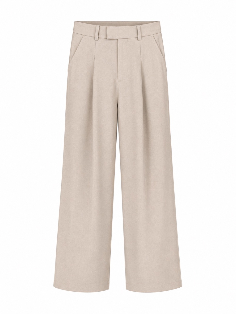 Cider Beige Wide Leg Trouser Pants High Rise Pleated Career Office Chic Size S